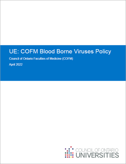 UE: COFM Blood Borne Viruses Policy